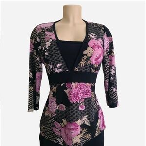 Y2K AB Studio V-neck 3/4 sleeves top Size L